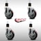 Service Caster 5'' SS Maroon Poly Swivel 1-7/8'' Expanding Stem Caster Set with Brake, 4PK SCC-SSEX20S514-PPUB-MRN-TLB-178-4 - alternate 2